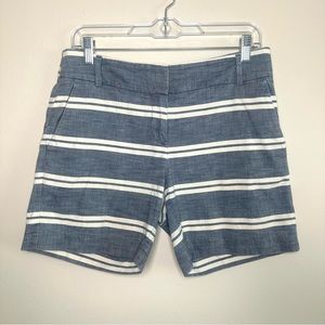 LOFT Women’s Riviera Short Blue White Striped Cotton Size 2